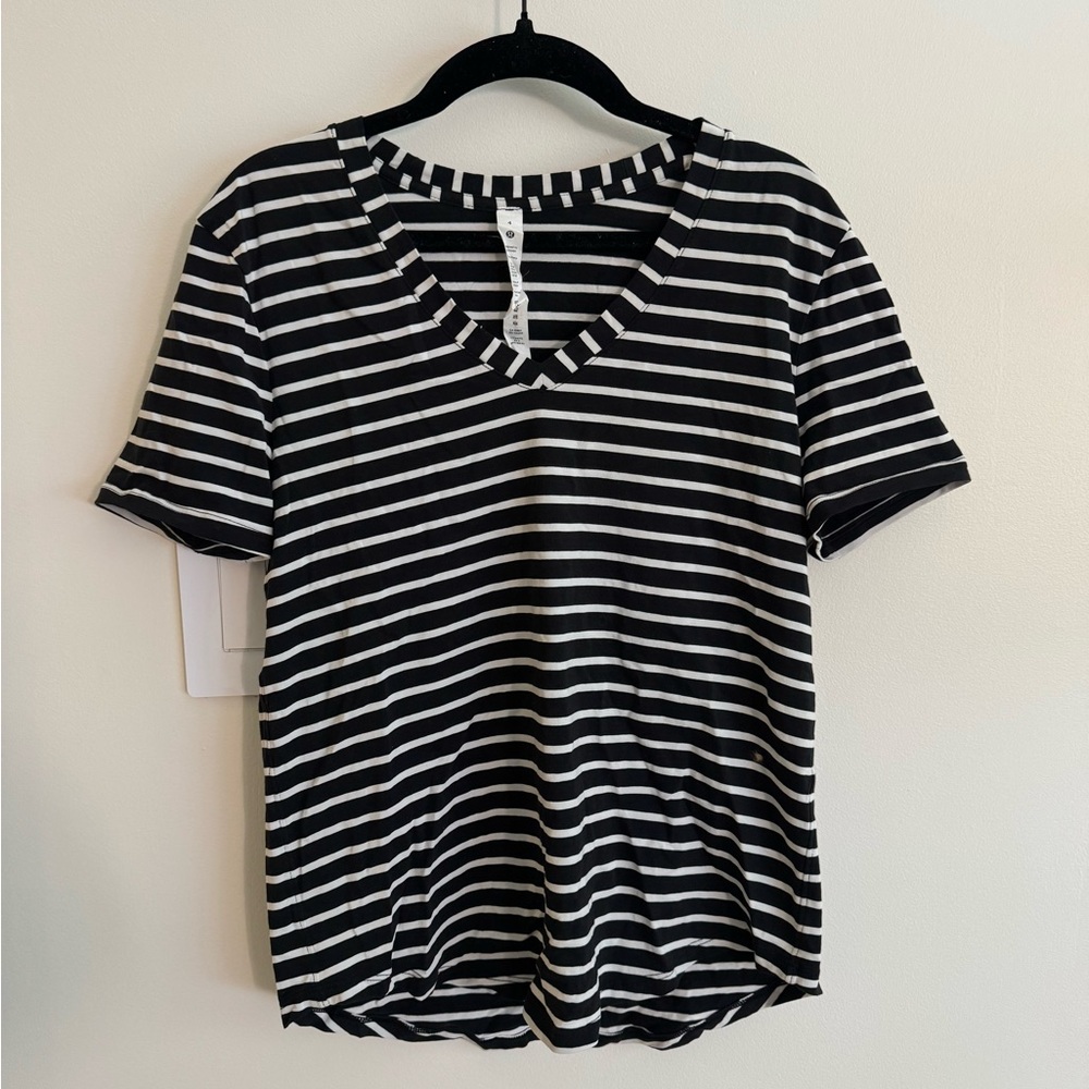 Lululemon striped v-neck tee